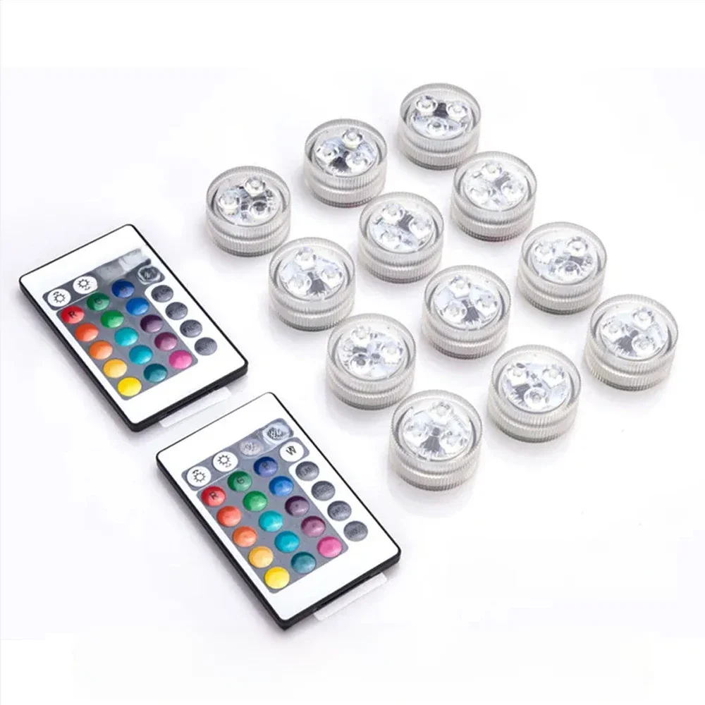 Lampe LED submersible RGB sous-marine, alimentée par batterie, étanche IP68, pour piscine, atmosphère nocturne, décoration de fête de mariage