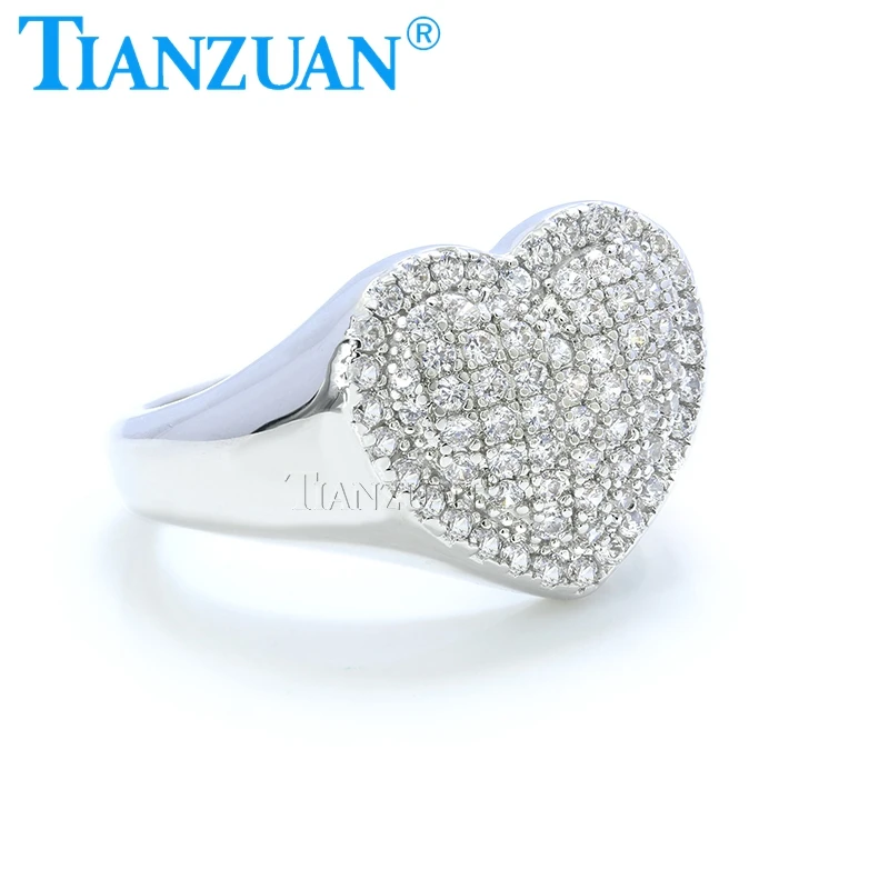 

Heart Rings for Women 925 Sterling Silver Wedding Engagement Miossanite Stone Ring Jewelry Accessories