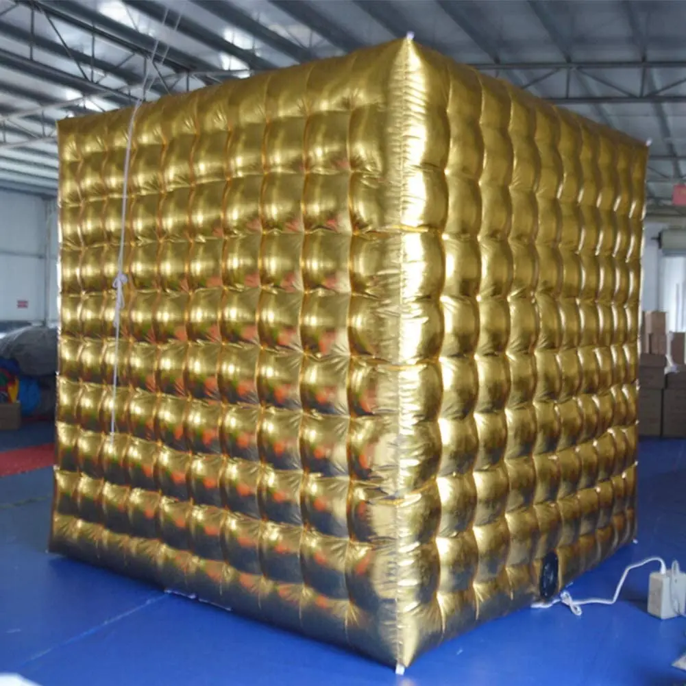 خيمة كابينة تصوير عملاقة قابلة للنفخ مع أضواء تغيير لون خلفية مناسبة للحفلات ومحطة سيلفي قابلة للتخصيص لترويج حفلات الزفاف #5