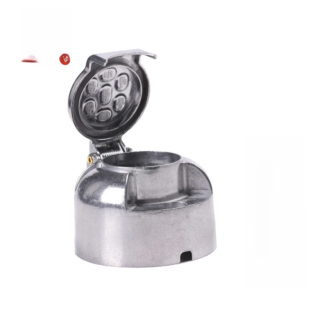 AOHEWEI – barre de remorquage à 7 broches, prise de remorque en métal et alliage d'aluminium, adaptateur rond de remorquage 12V, connecteurs de lumières de voiture pour bateaux, camion, caravane