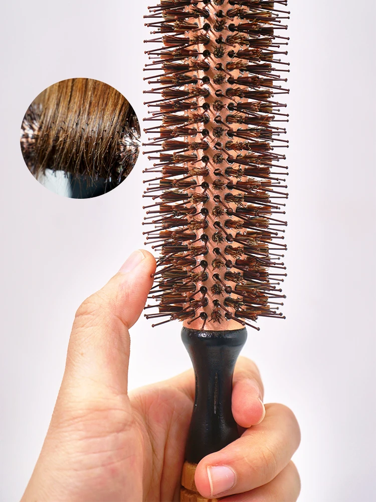3 Sizes Aluminum Tube Round Brush Professional Salon Styling Tools Hairdressing Curling Hair Brushes Nylon Bristle Detangle Comb
