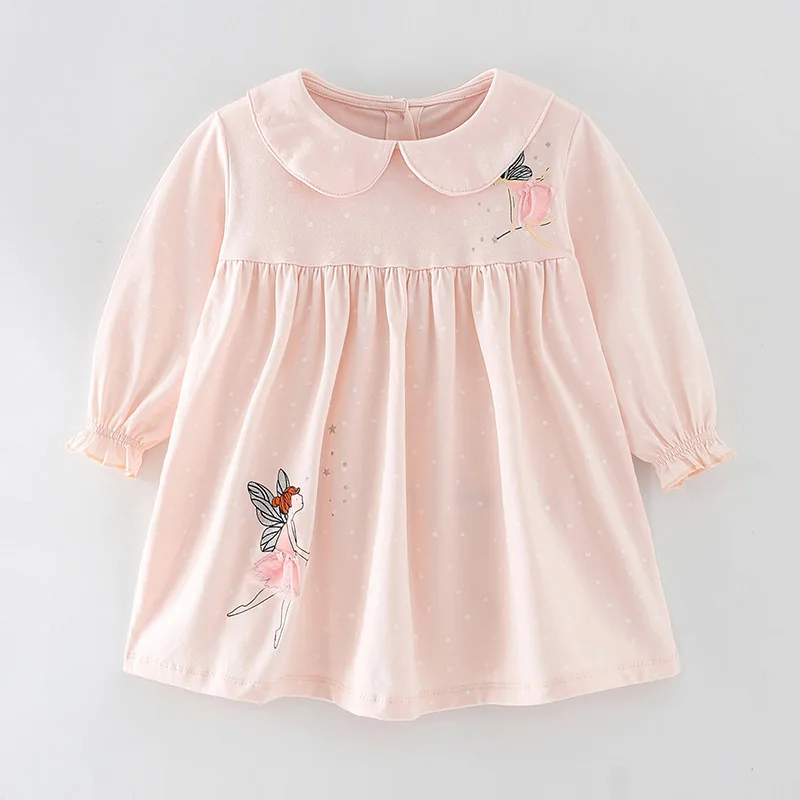 100% Combed Cotton Quality Casual One-piece Baby Girl Clothes Cute Autumn Spring Children Clothing Kids A-LINE Dresses for Girls