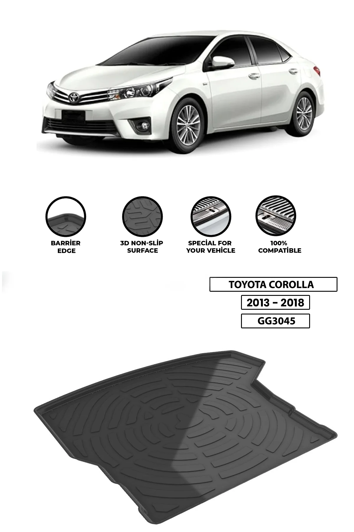 

For -TOYOTA-COROLLA-2013-2018 luggage compartment Diffuser Extension Rear Bumper Attachment Luggage compartment