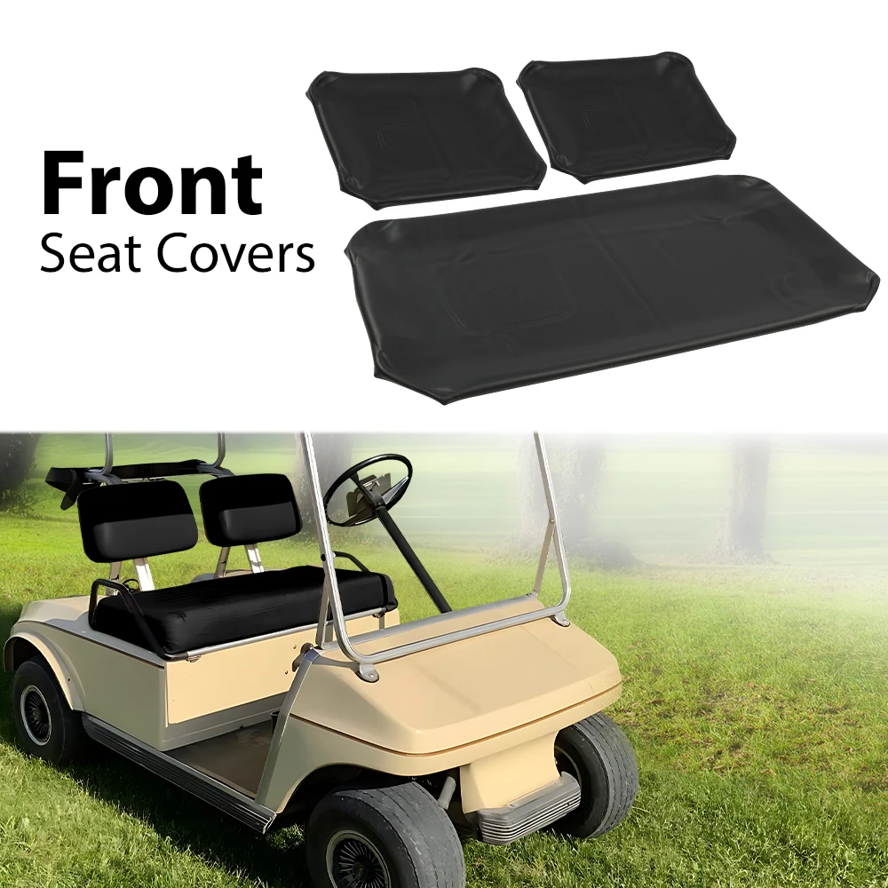 

3 шт. чехлы на передние сиденья клубного автомобиля из искусственной кожи, подходят для гольф-кара Pre-2000 Ds 1982-2000 Ds, черная кожа Ds, простая установка, водонепроницаемая