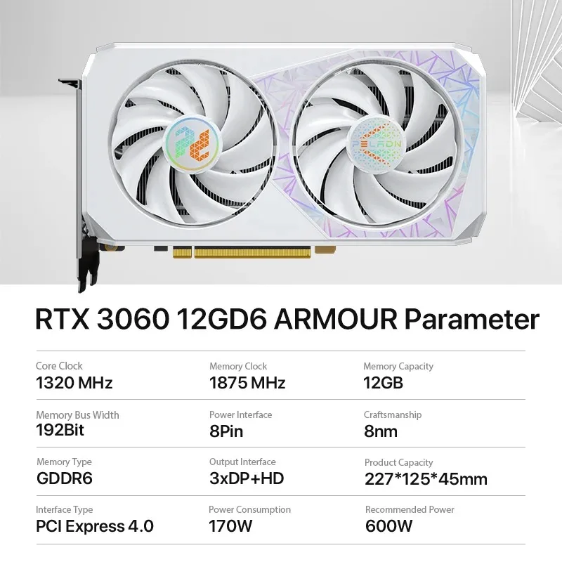 PELADN-Placas Gráficas Originais, RTX 3060, 12GB, 3060TI, 8G, GDDR6, GPU, NVIDIA