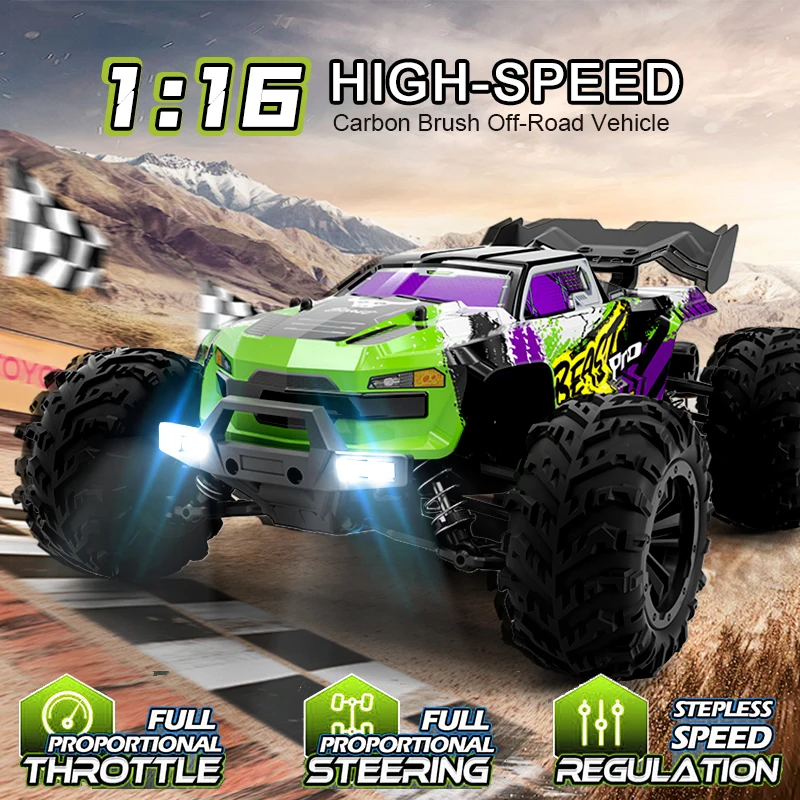 80km/h RC Auto Offroad Ferngesteuertes Hochgeschwindigkeits-Drift-Rennauto 1:16 4WD Metall-Lenkung Bürstenloser Buggy Allterrain 2,4G Fernbedienung Hohlreifen Rutschfeste Spielzeugautos