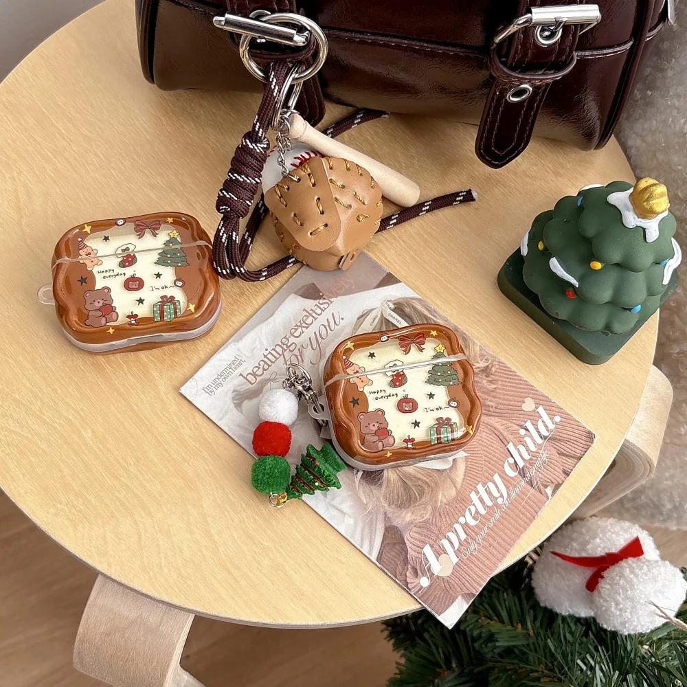 

Cute cartoon bear Christmas tree headphone protective case, suitable for AirPods 4/3/2Pro/2/3, new shockproof protective case