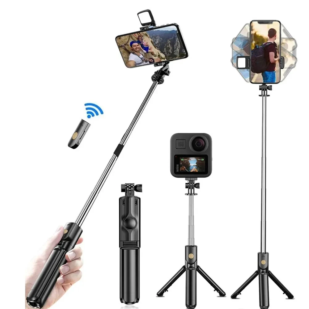 S30 Wireless Bluetooth Selfie Stick with Tripod Foldable Selfie Rod with Remote Control for Phone Action Camera Iphone ﻿