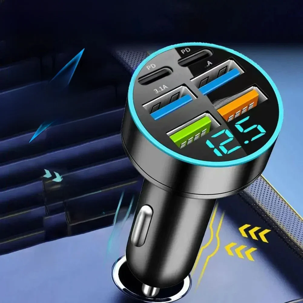 Ładowarka samochodowa USB 250 W Szybkie ładowanie PD QC3.0 Ładowarka samochodowa USB typu C do iPhone Samsung Huawei Xiaomi Szybkie ładowanie — zdjęcie 2