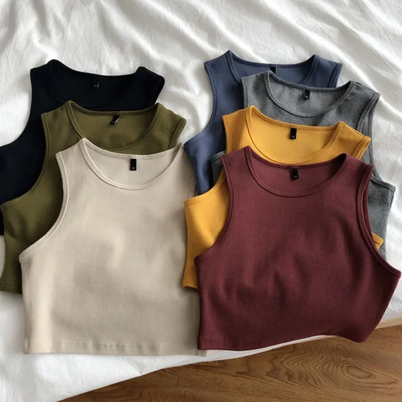 Haut court rétro pour femmes, taille haute, amincissant, extensible, court, sans manches, nouvelle collection été