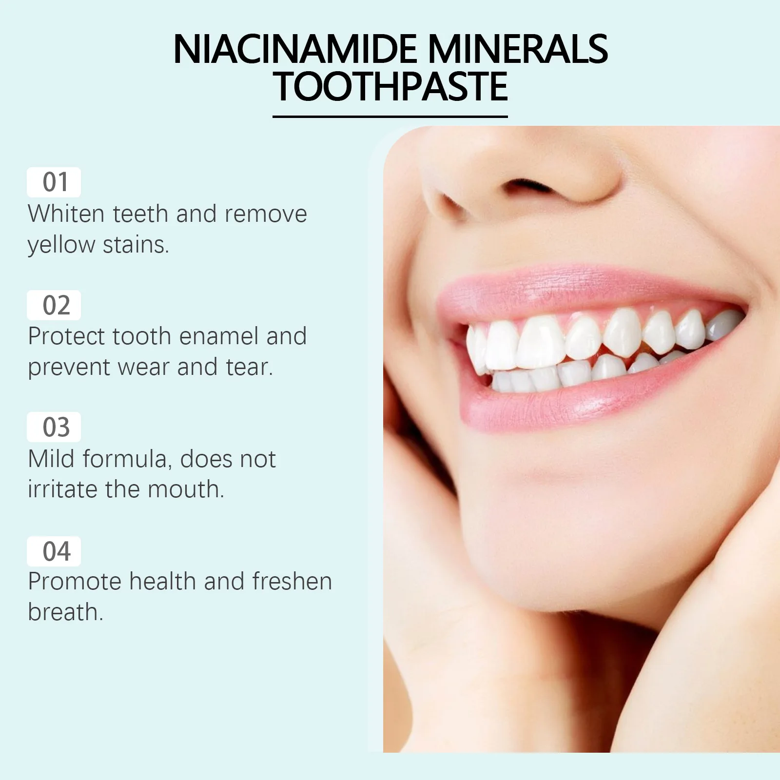 Oralhoe Niacinamide Press Pump Toothpaste Activated Charcoal Teeth Whitening Remove Stain Fresh Breath Oral Care Tooth Paste - view 4