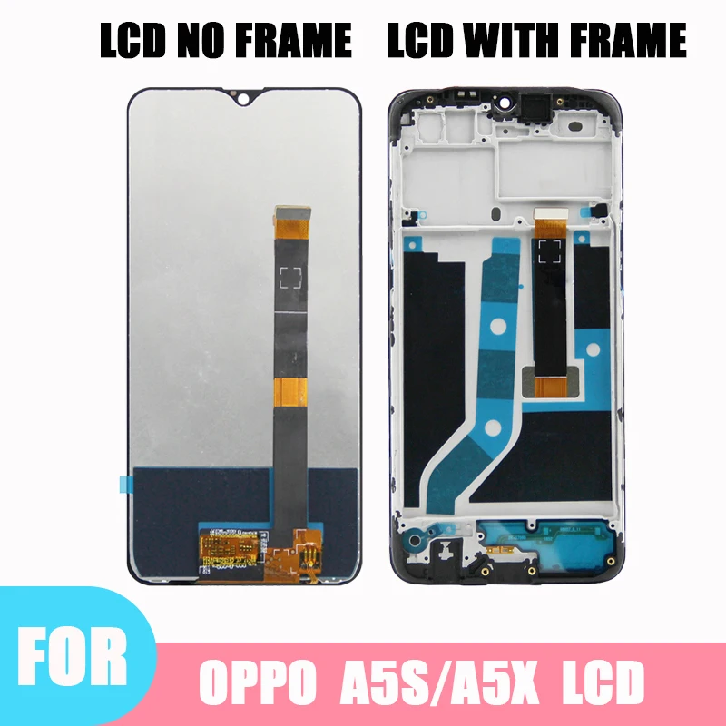 OPPO A5S CPH1909 AX5S CPH1920 LCD 디스플레이 터치 스크린 디지타이저 어셈블리 교체, 프레임 포함, 테스트 완료 6.2 인치