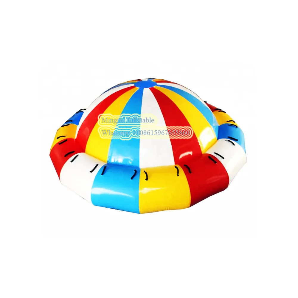 Inflatable Spinning UFO Towable Tube for Water Entertainment, Rotating Disco Boat