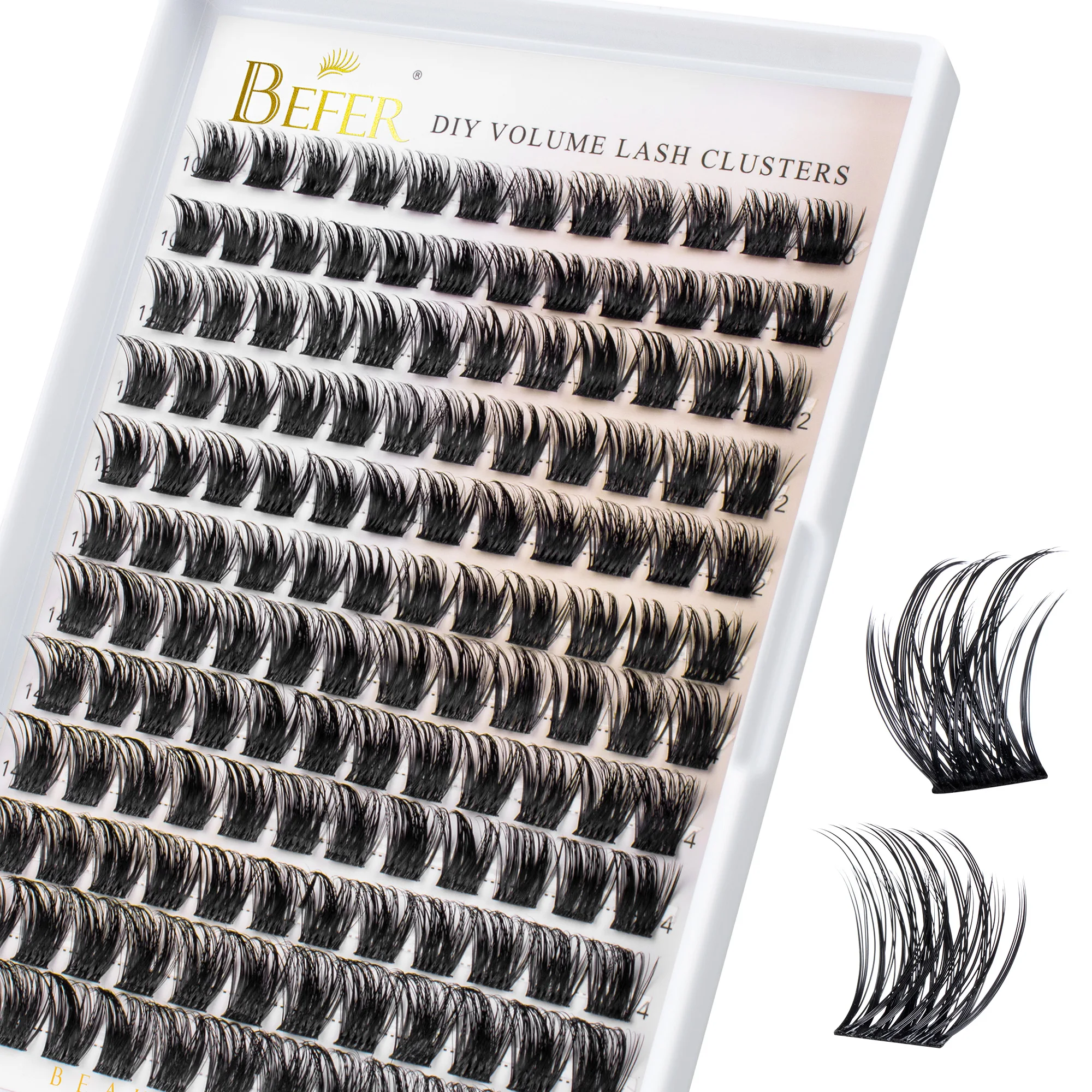 Befer DIY Wimpern-Cluster Flauschige Künstliche Wimpern D-Curl Volumen-Cluster Wimpernverlängerung Weiche Einzelwimpern Lieferant Make-up – Detail 7
