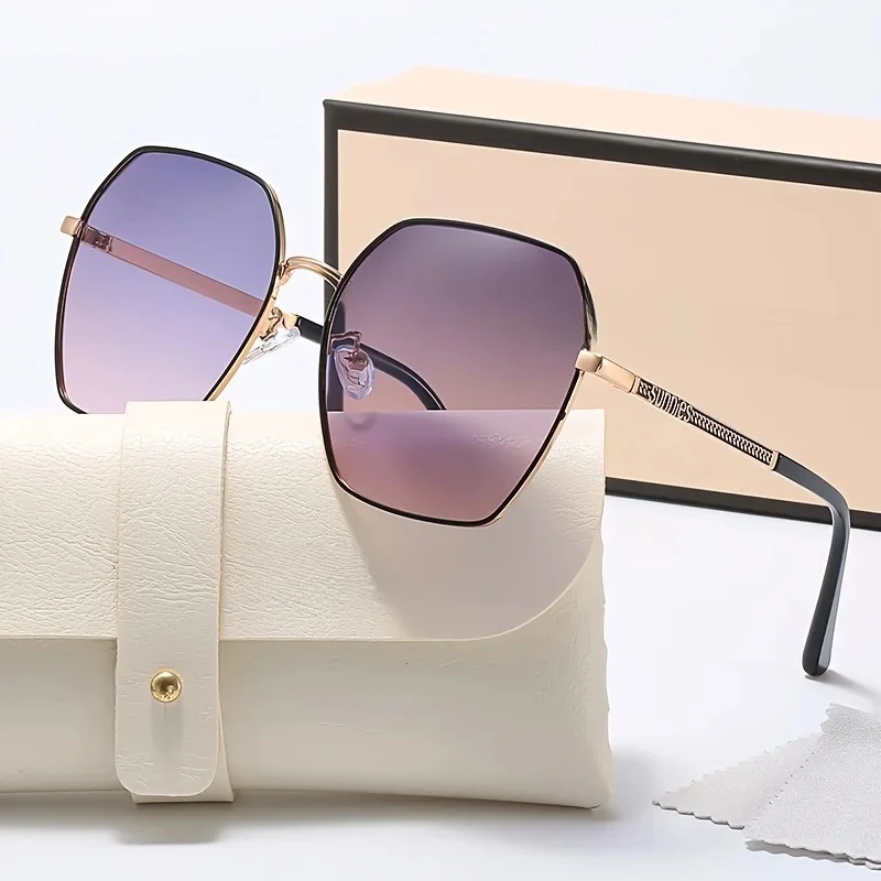 AliExpress LINFEMAND Classic Metal Frame Gradient Lens Women's Sunglasses UV400 Summer Travel Essential Driving Cycling Festival Gift