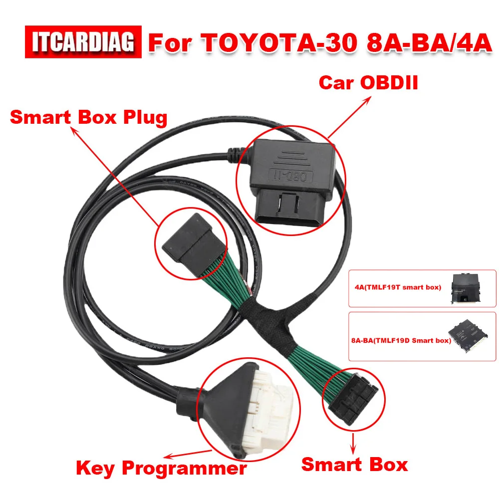 

For TOYOTA-30 Cable for Toyota 8A-BA 4A Smart Key Cable for TMLF19D TMLF19T for OBDSTAR Autel IM508 IM608 Xhorse Key Tool Plus