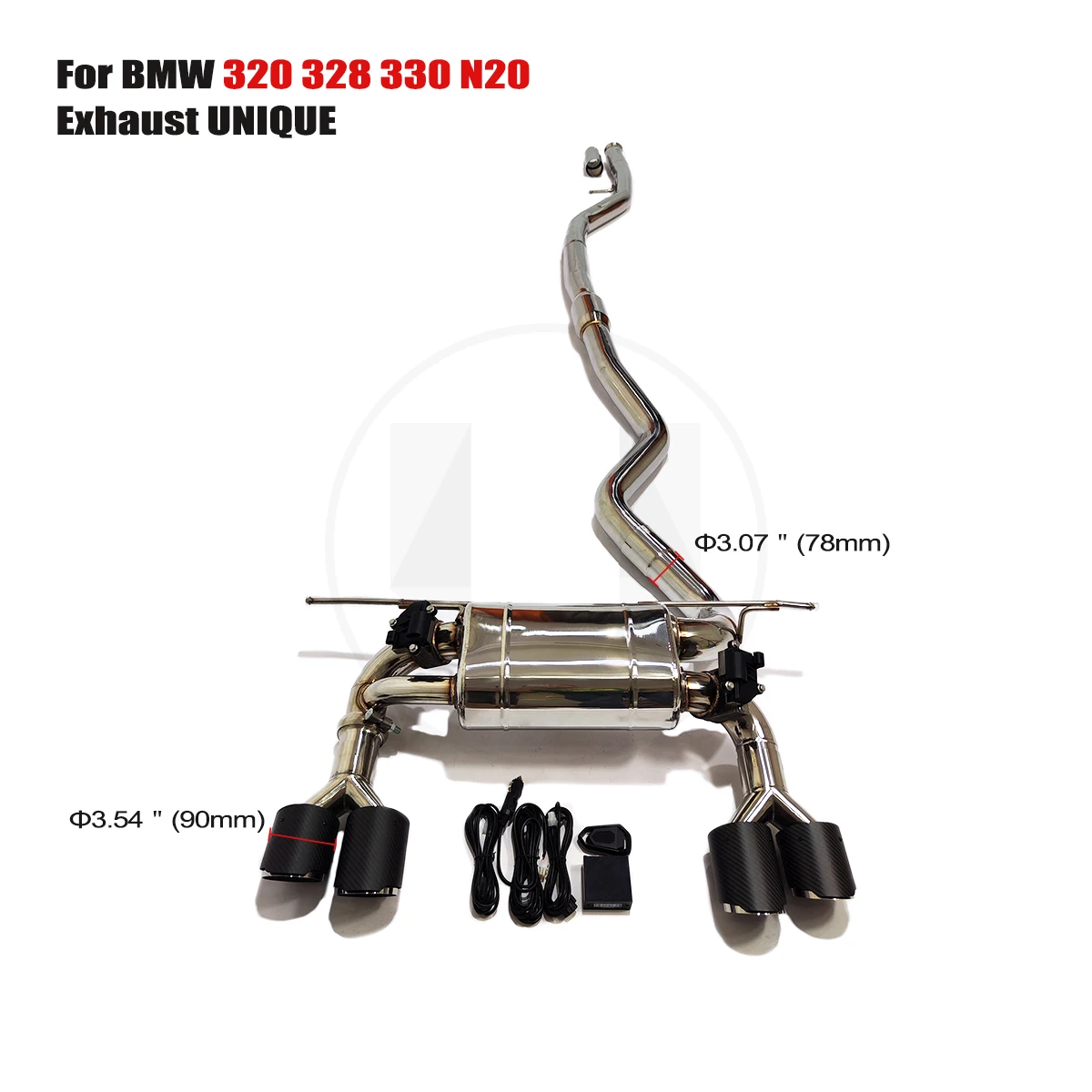 

UNIQUE For 2013-2016 BMW F30 F31 F34 320 328 330 N20 2.0T To M3 ss304 valve exhaust performance valve exhaust system ss304 exh