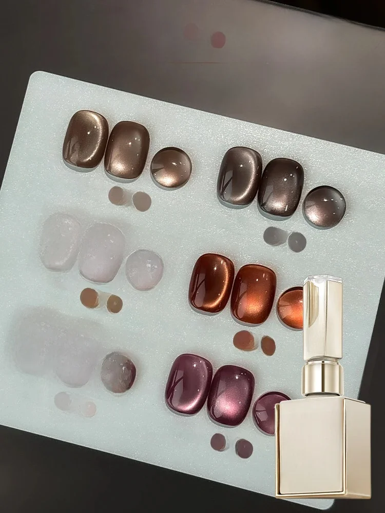 15 ml 6 Kleuren Luxe Koffie Cat's Eye Nagel Gel Polish Set met Losweken UVLED Cat Eye Gel polish Manicure Nail Art Kit - afbeelding 2