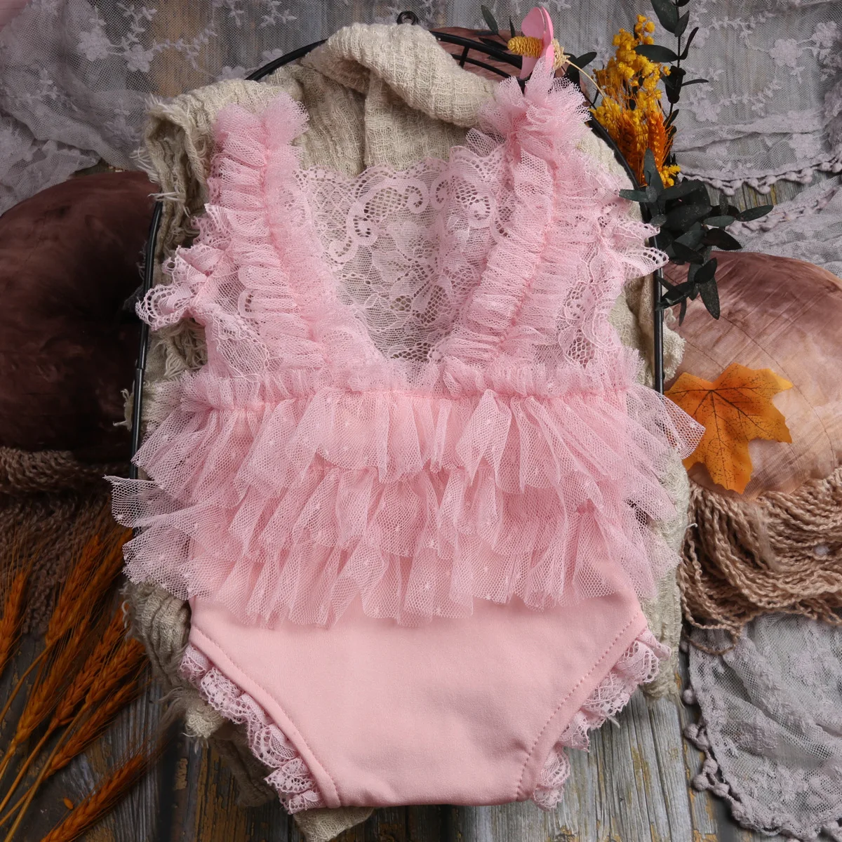 

Newborn Photography Props Girl Lace Dresses Bebe Romper Outfits Bodysuit for Fotografia Accessories Set Photo Shooting Studio