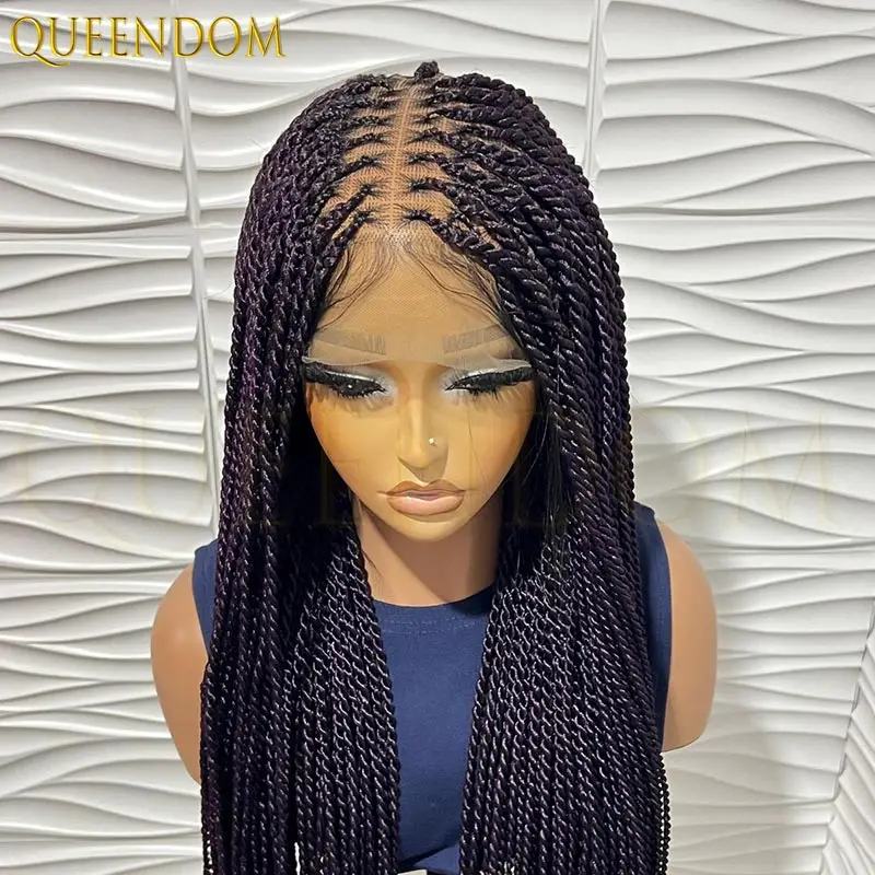 

Synthetic Full Lace Frontal Wig Faux Locs Wig Braided Wigs Twist Box Braided Wig For Black Women Knotless Goddess Box Braid Wigs