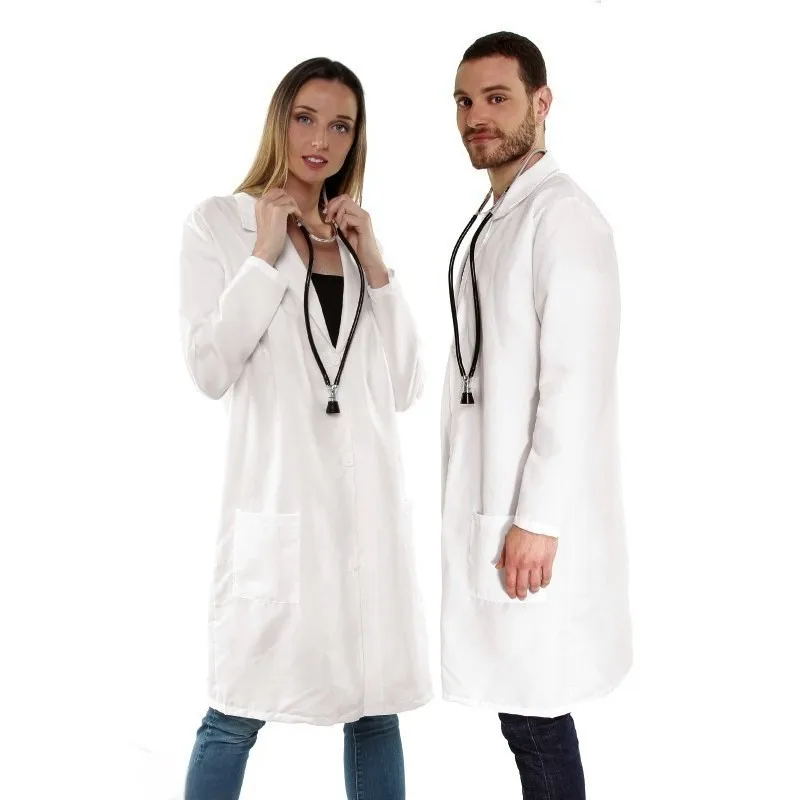 Disfraz Médico Doctor Científico Bata Blanca Unisex Mujer Hombre Adulto Para Fiesta de Carnaval