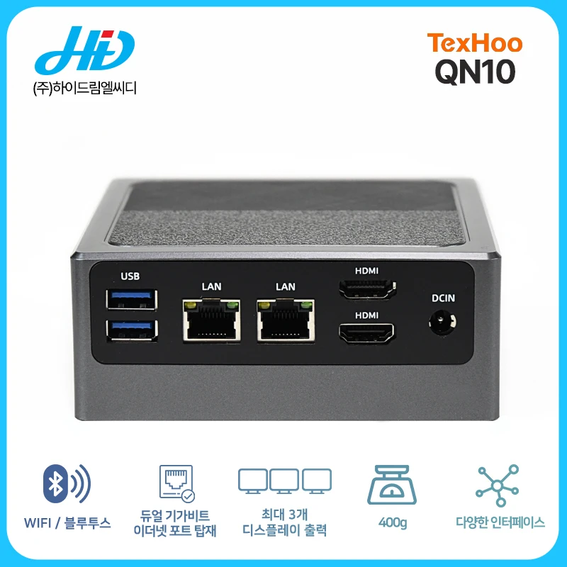 Ультракомпактный мини-ПК Texhoo для промышленного и домашнего использования Qn10 High-Spec Mini Pc N100 8 ГБ 256 ГБ Универсальный компьютер для офисного использования