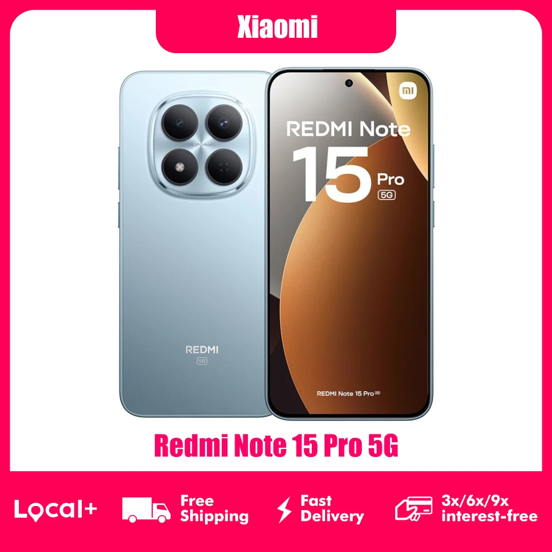 Xiaomi Redmi Note 15 Pro 5G 8GB 256GB 12GB 512GB 6,83 Zoll 1,5K AMOLED-Display MTK Dimensity 7400-Ultra 200MP Kamera 6580mAh Akku