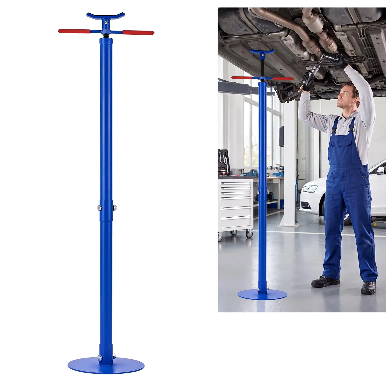 Support de levage MAXSA 3/4 tonne, 29,9-70,8 pouces, pour garage, réparation automobile, mécanique, travaux d'échappement, réparation de suspension, poignée de rotation de roulement, roues pivotantes, capacité 3/4 tonne