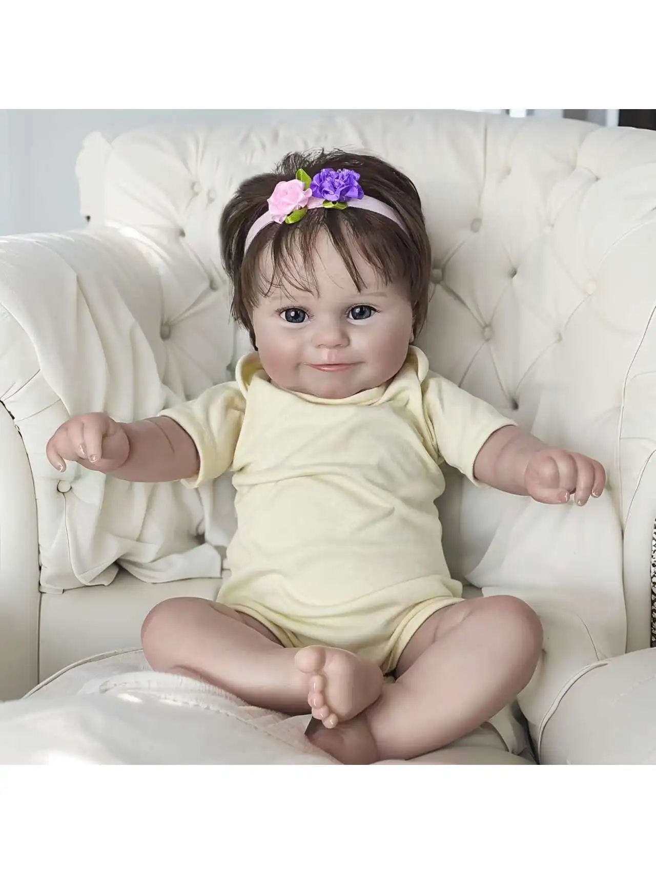 Lifelike Reborn Baby Dolls- 20Inch Cute Soft Vinyl Realistic Baby Doll,Poseable Real Life Baby Dolls(ONLY DOLL/NO ACCESSORES)