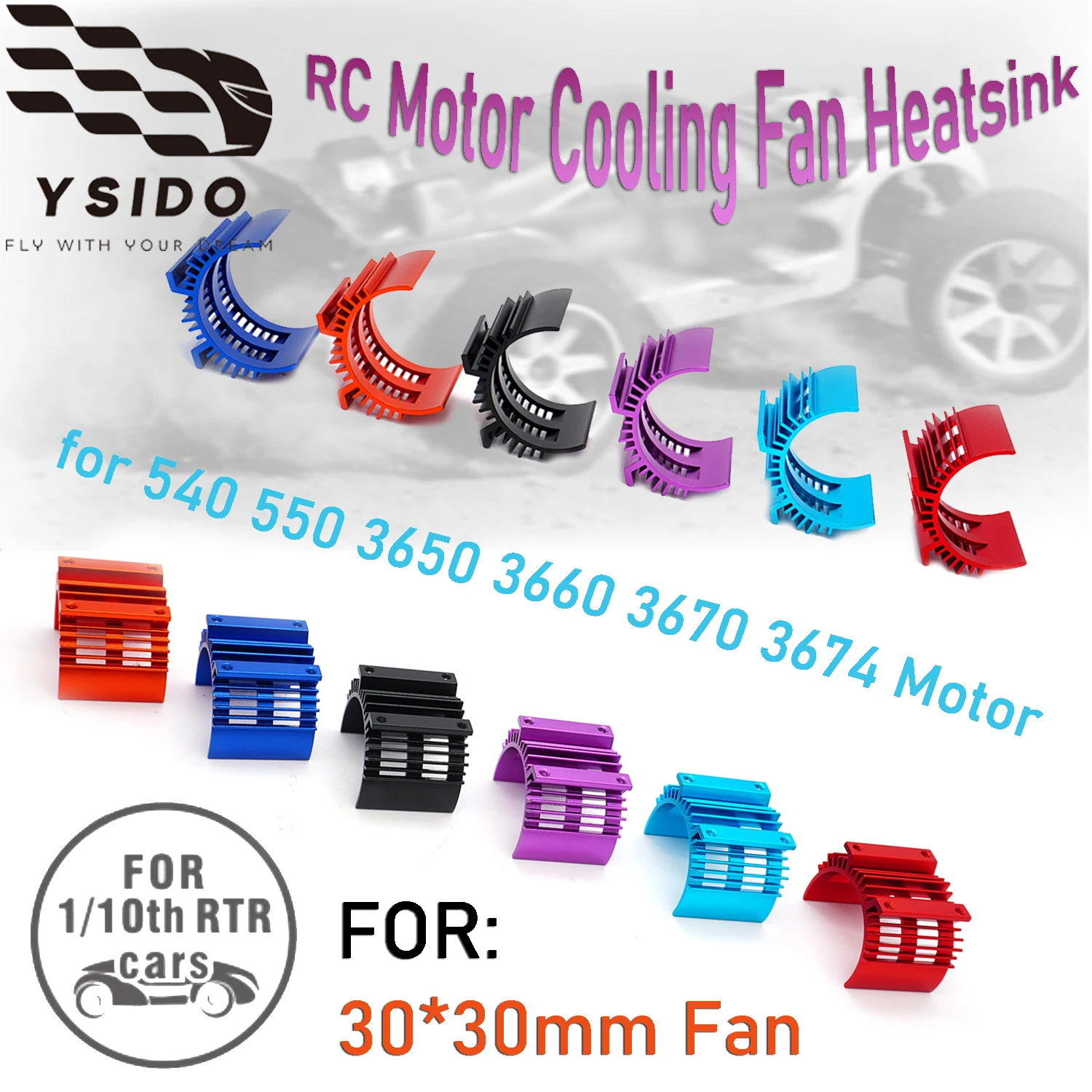 YSIDO RC Motor ESC Koelventilator Heatsink 36mm Cooling Cover voor 1/10 Traxxas Axiale RC Model Auto 540 550 3650 3660 3670 3674 Motor