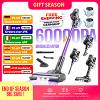 Inse S7P cordless vacuum cleaner, 60KPa, 1,3 L dust cup, removable battery, for animal hair, Carpet, hard floors