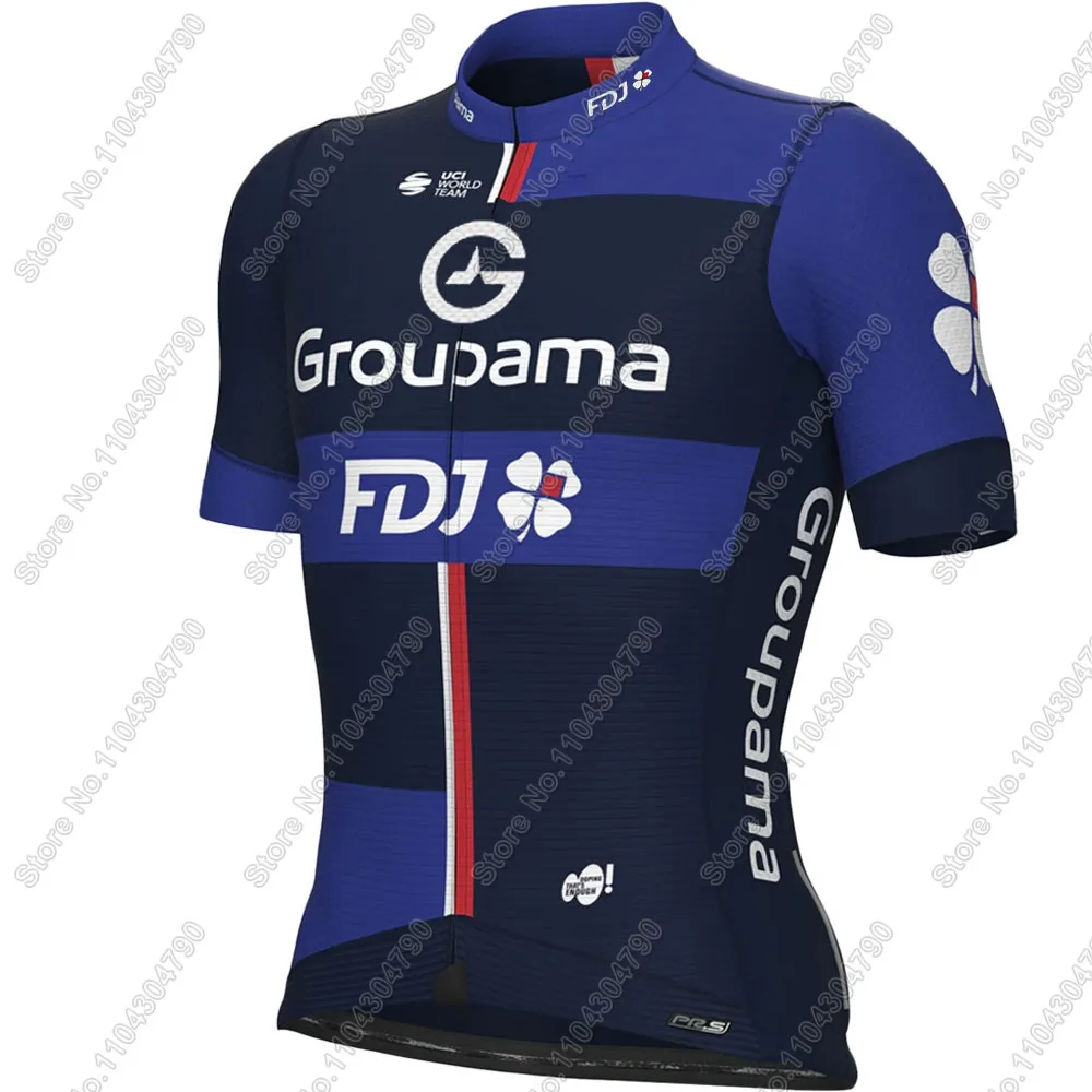 FDJ 2025 Cycling Jersey France Tour Set Short Sleeve Blue Team Clothing Men Road Bike Shirts Suit Bicycle bib Shorts MTB Maillot