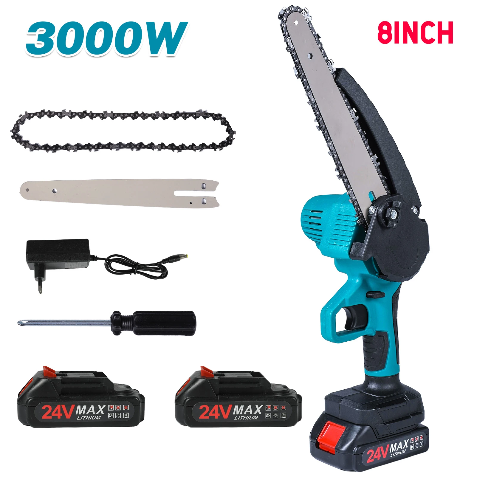 6 Inch Borstelloze Elektrische Zaag Draadloze Olieman Handheld Tuin Hout Snijden Logging Kettingzaag Power Tool Voor Makita 18V Batterij pin