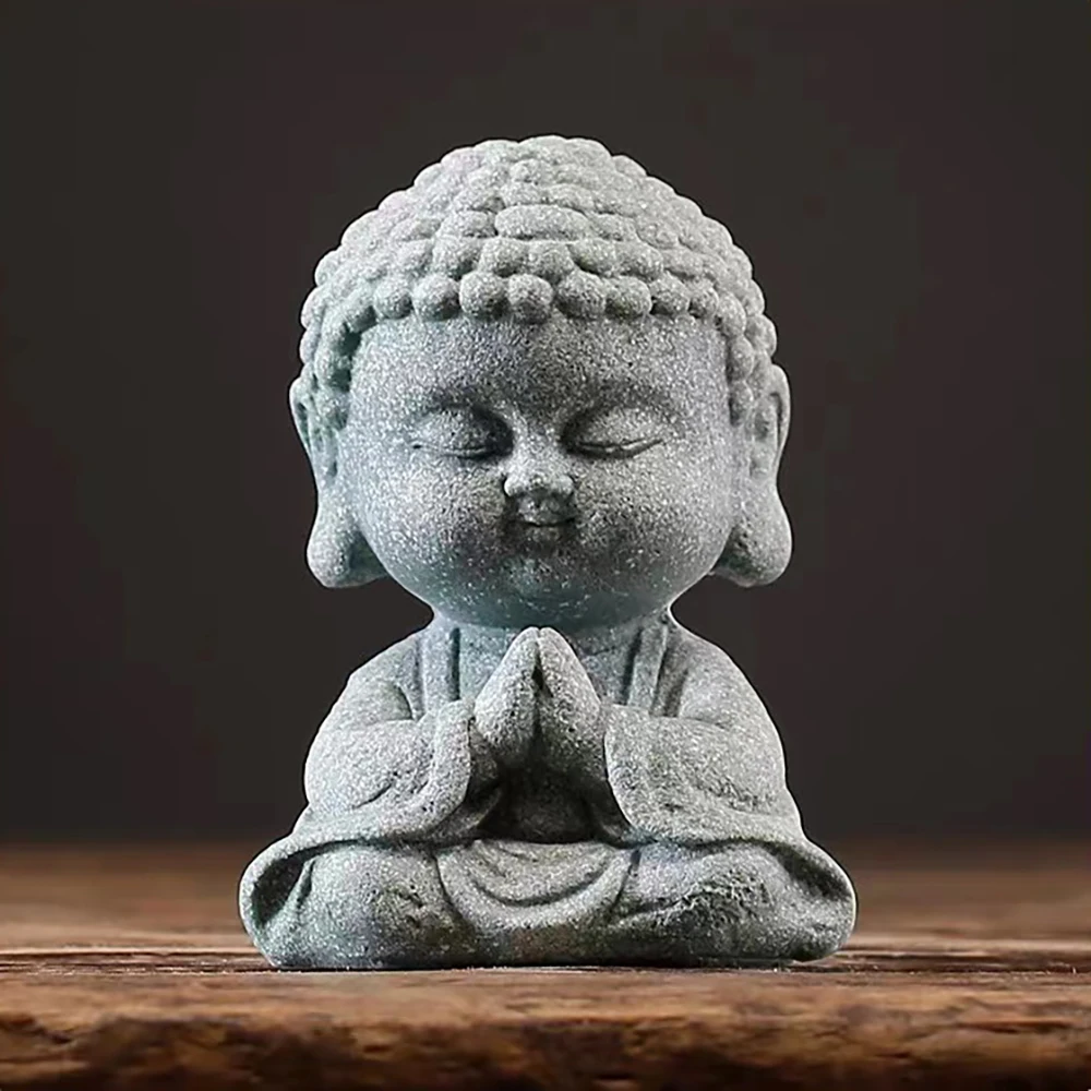 Small Zen Buddha Silicone Candle Mold Oriental Style Gypsum Concrete Mold Aromatherapy Plaster Desk Decoration Silicone Mold