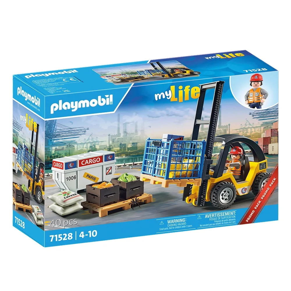 PLAYMOBIL - FORKLIFT, 71528, original, toys, boys, girls, gifts, collector, figures, dolls, store, with box, new, man, woman, official license