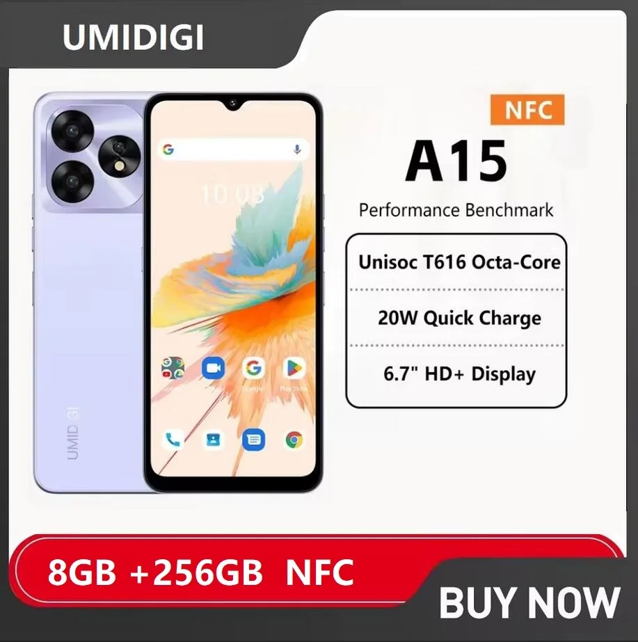 UMIDIGI A15 Smartphone NFC Android 13 ,6.7