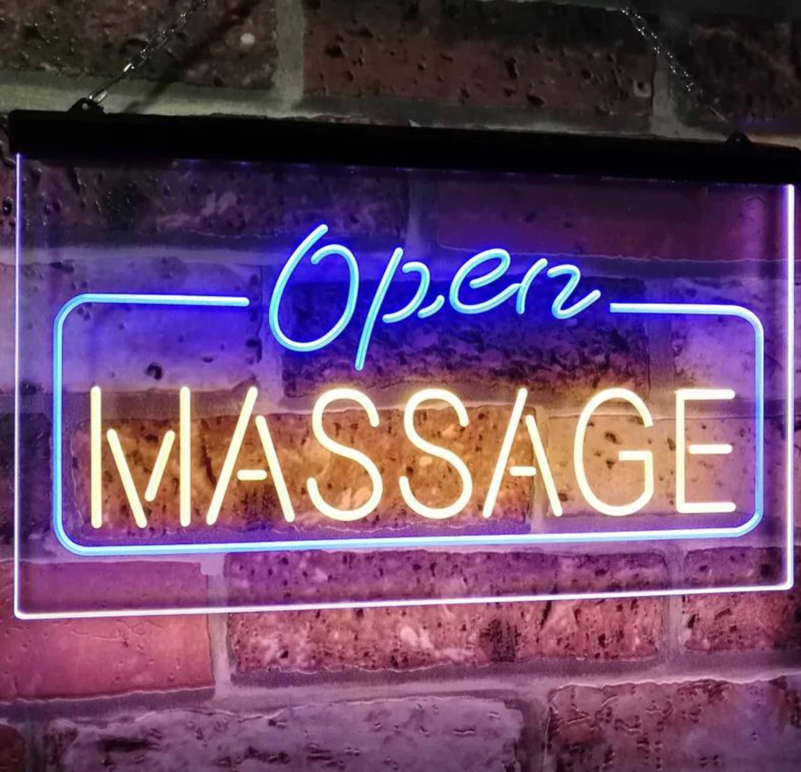 Custom Dual Color LED Neon Sign Massage Therapy Open Walk-in-Welcome Display Body Care Neon Light Studio Wall Art Decoration