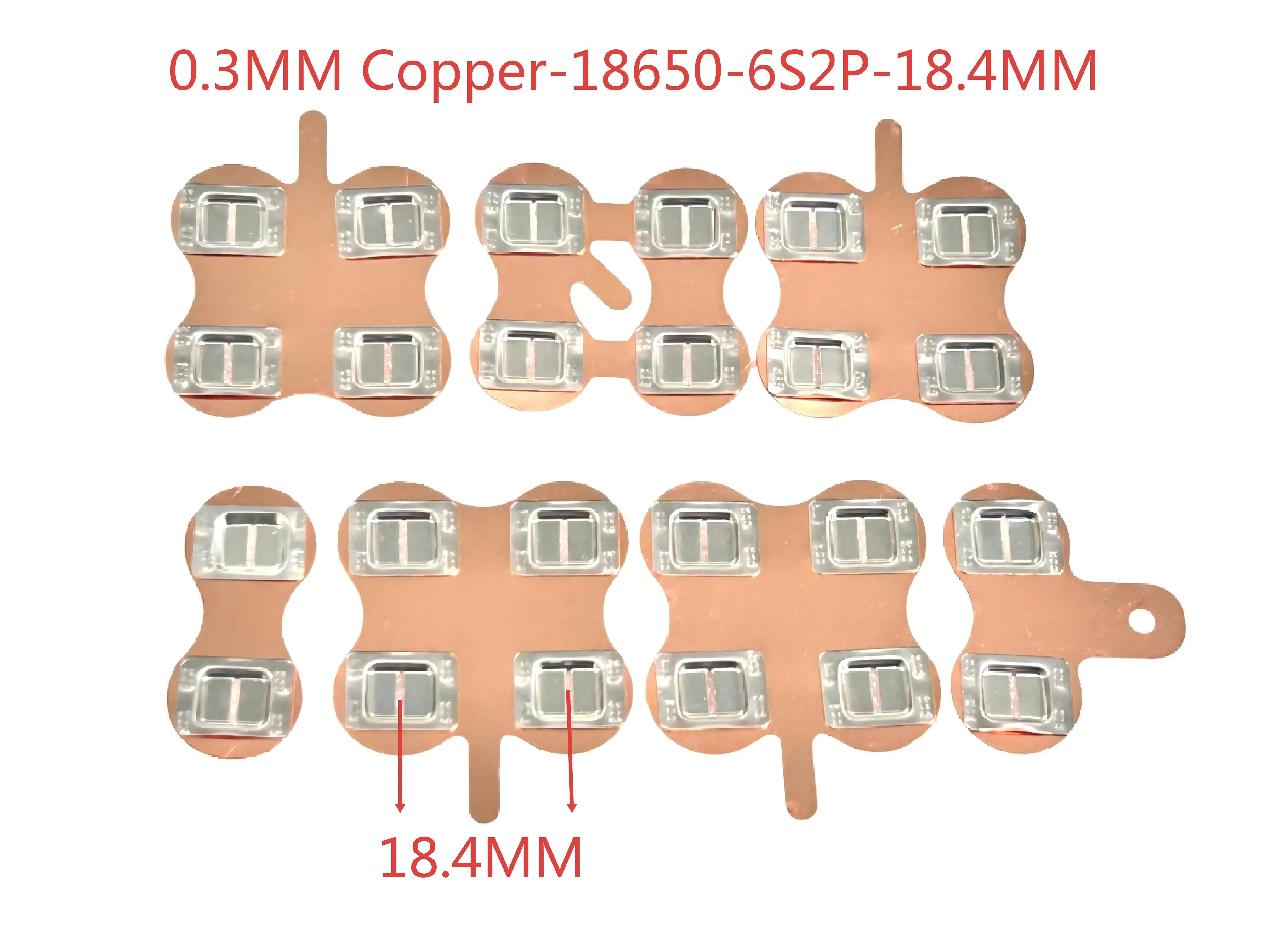 WELLGO 10SET Resistance Welding Copper-nickel Anti-corrosion 18.4MM Spacing Battery Busbar NMC 18650 6S2P Customizable
