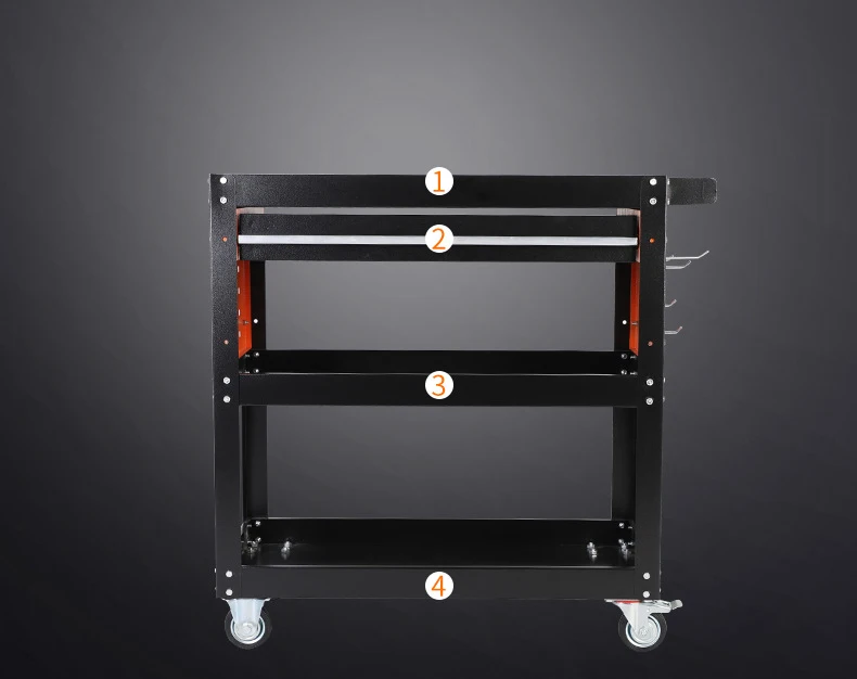 ローリングテクニシャン用トロリー-ワークショップやサロンでのポータブル整理用の3段ユニット