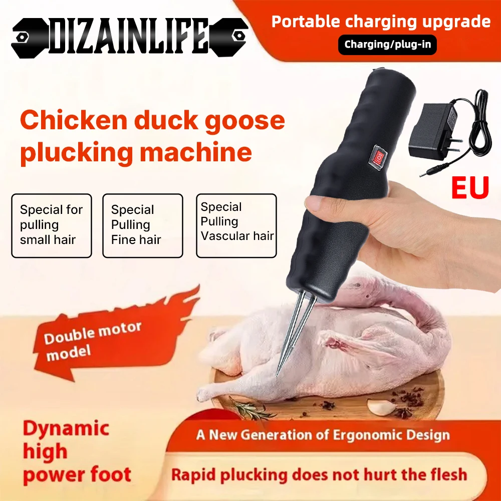 

Portable Electric Poultry Plucker Handheld Feather Remover for Chicken Duck Goose Rapid Picking Kitchen Farm Hair Plucking
