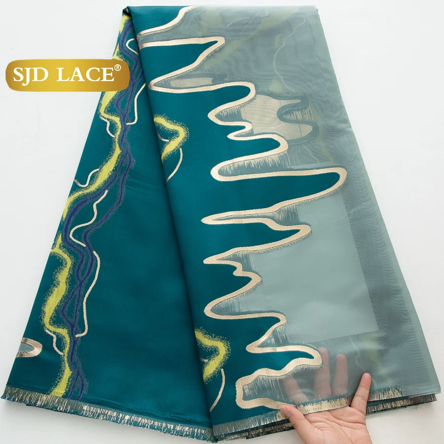 

SJD LACE African Tulle Jacquard Lace Nigerian Organza Brocade Lace Fabric 2025 New Nigerian for Women Wedding Party Dresses 4613
