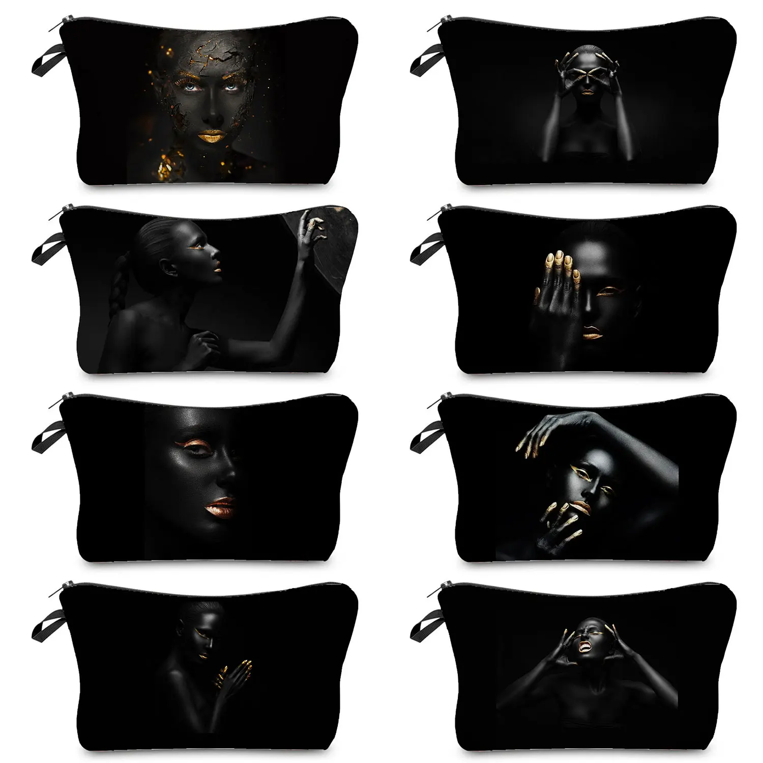 Dark Series Art Women's Makeup Bag Fashion Outdoor Ladies Cosmetics Storage Bag Customizable Travel Toiletry Bag Female Handbag