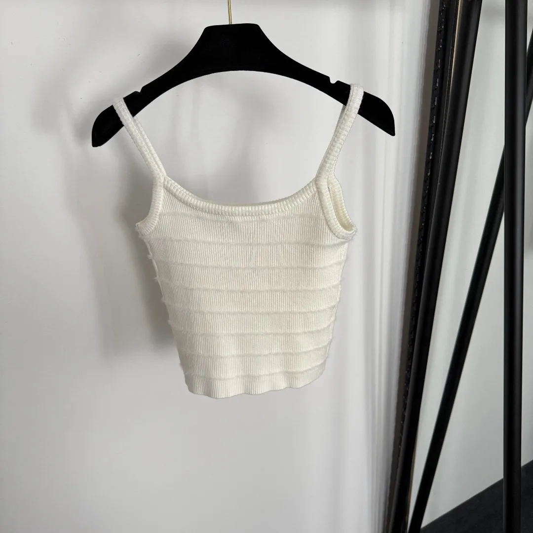 

New White Simple Premium Knit Camisole Knit Shorts