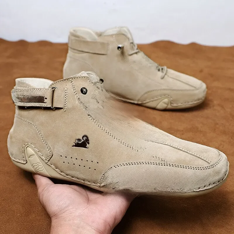 Herenlaarzen Casual motorfiets winterschoenen 2023 Waterdichte hoge sneakers Luxe schoenen - afbeelding 2