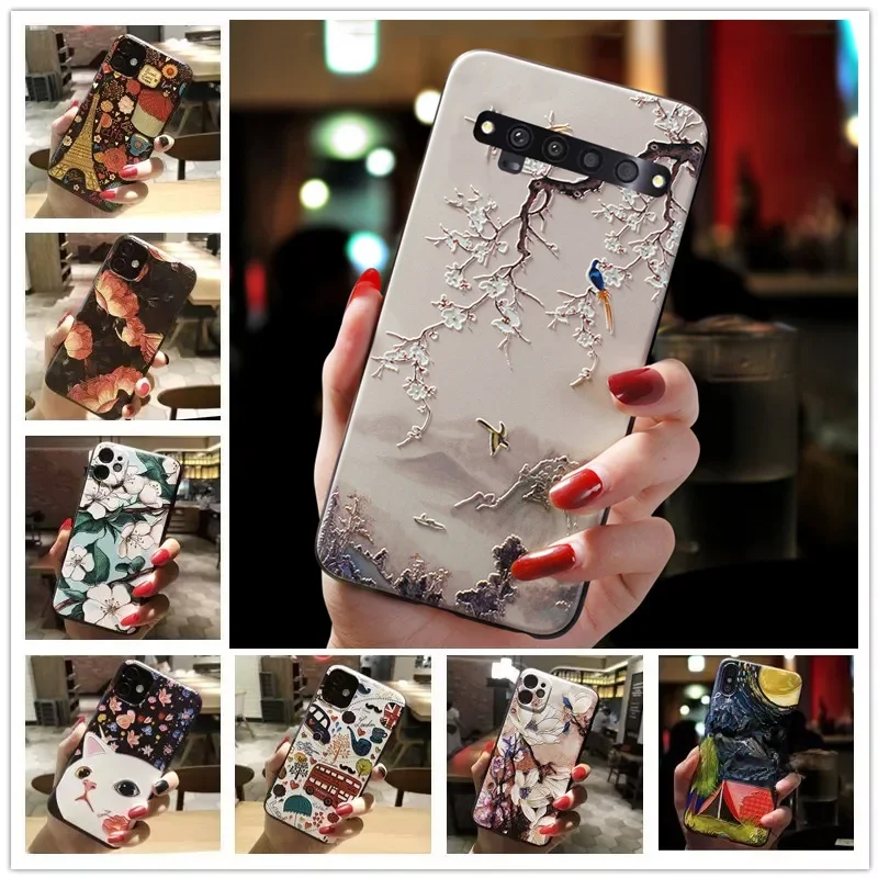 Etui na telefon 3D Relief do TCL 10 Pro SE Etui Floral Silicon Cover do TCL 10L 10 Pro Case 10Pro T799B T799H 10SE Fundas Coque — zdjęcie 2