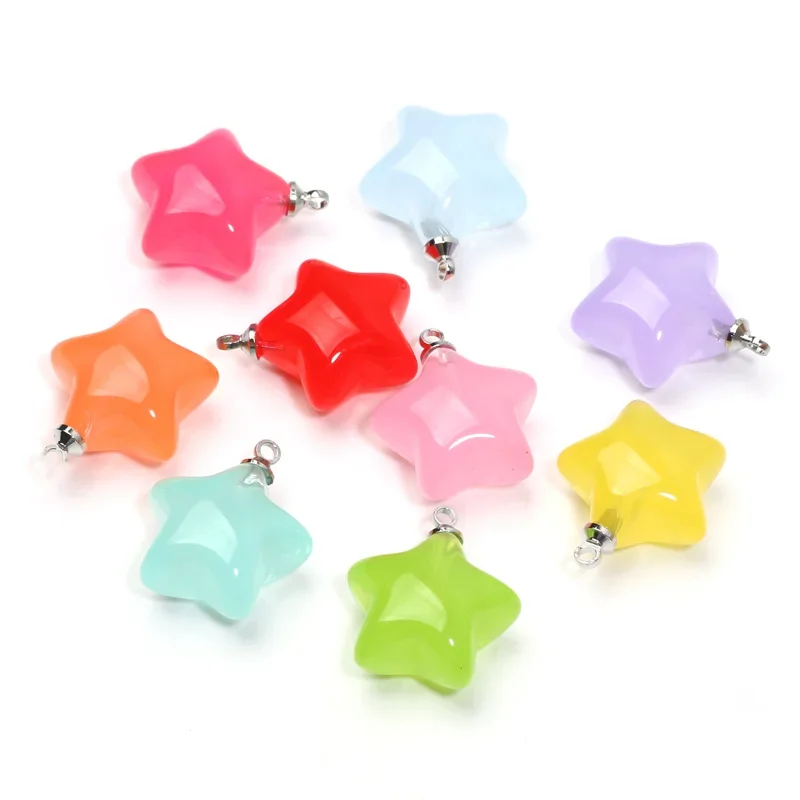 10 sztuk/partia mieszane żywica gwiazda Charms dla Diy bransoletki naszyjniki kolczyki brelok wisiorki Fit akcesoria do wyrobu biżuterii ustalenia — zdjęcie 2