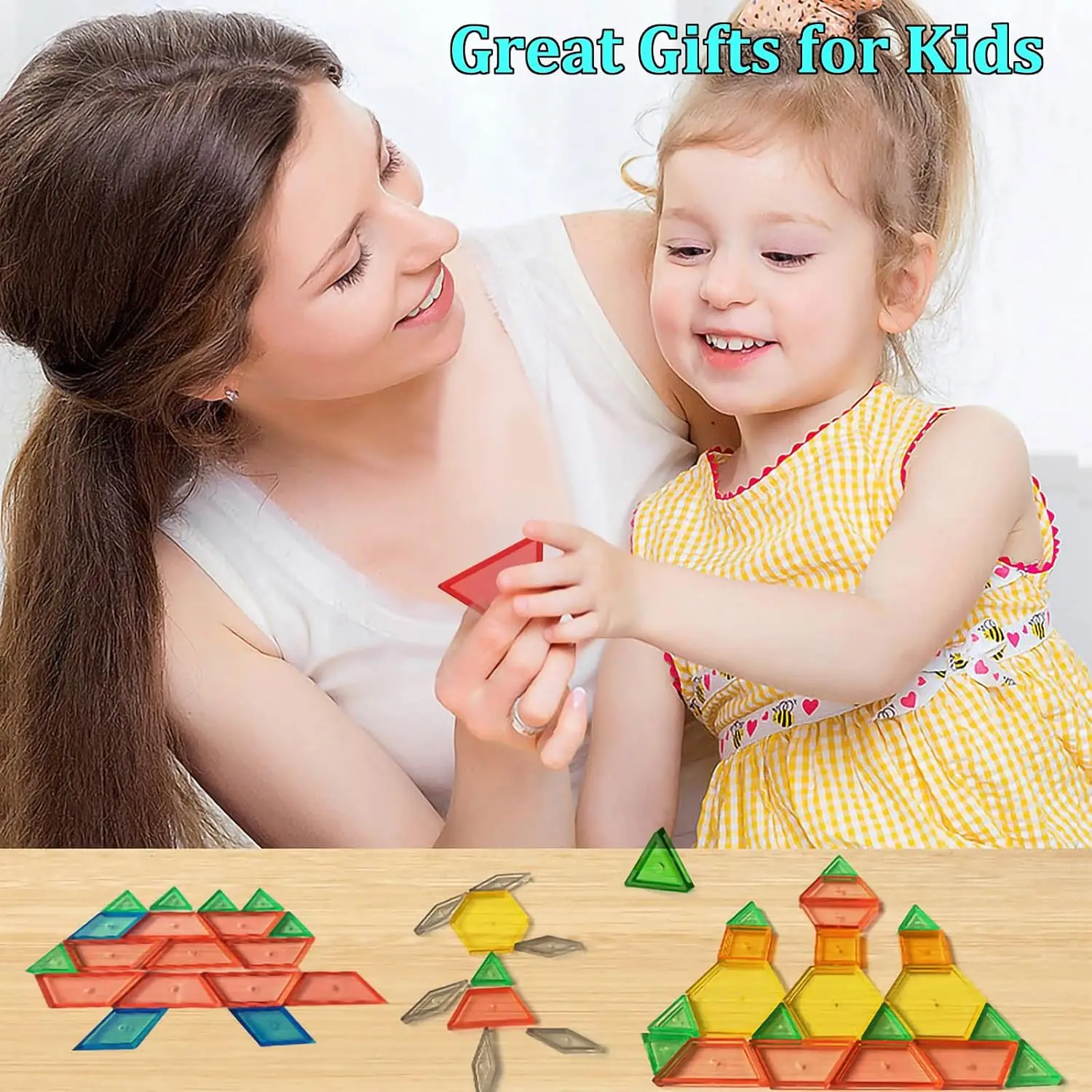 色分類形状マッチング早期学習おもちゃ子供のためのモンテッソーリ半透明パターンブロック教育ライトテーブルアクセサリー