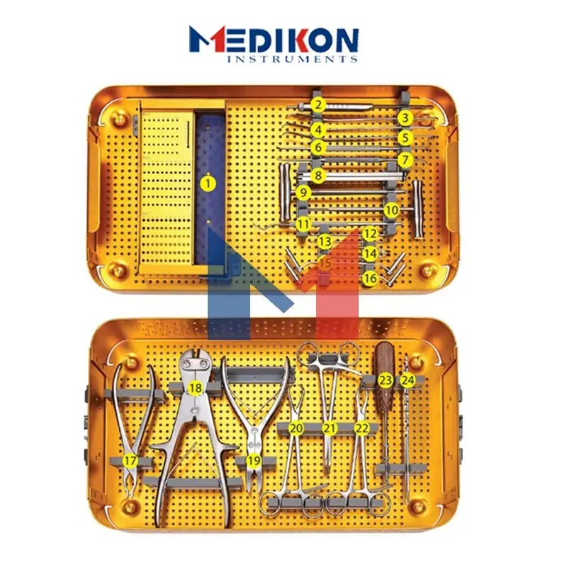 Набор микропластин, немецкий набор инструментов для лечения травм, зажим для костей, хирургическая дрель, шестигранный винт, ортопедические ножницы для резки проволоки