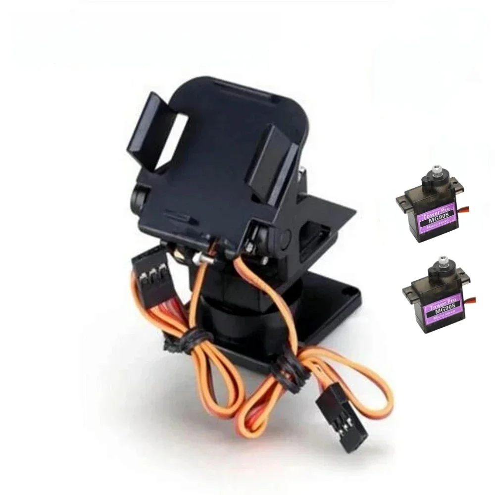 FPV Nylon double axe Servo PTZ cardan panoramique/inclinaison avec 2 pièces SG90 9g MG90S Micro Servo pour avion RC caméras de Drone FPV