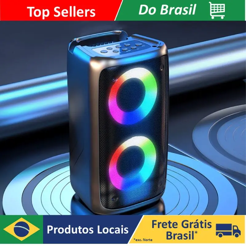 DAFUSHOP-caja de audio con Bluetooth, Potente multímetro Com LED RGB, Estéreo sem fio